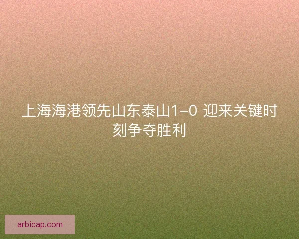 上海海港领先山东泰山1-0 迎来关键时刻争夺胜利